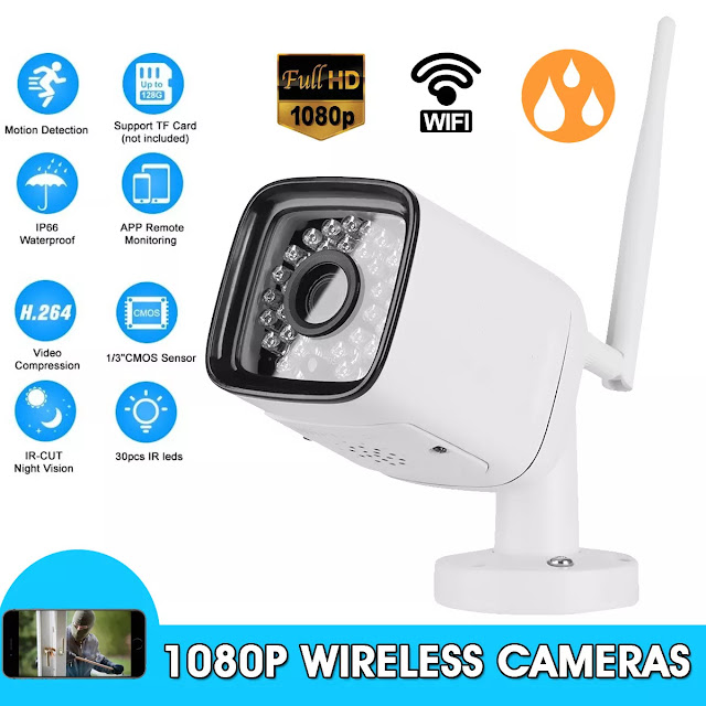 1080P HD Wireless WiFi IP CCTV Camera Home Security Voice Intercom Monitor Alarm