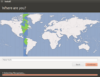 Select region and time ubuntu 12.04 installation process