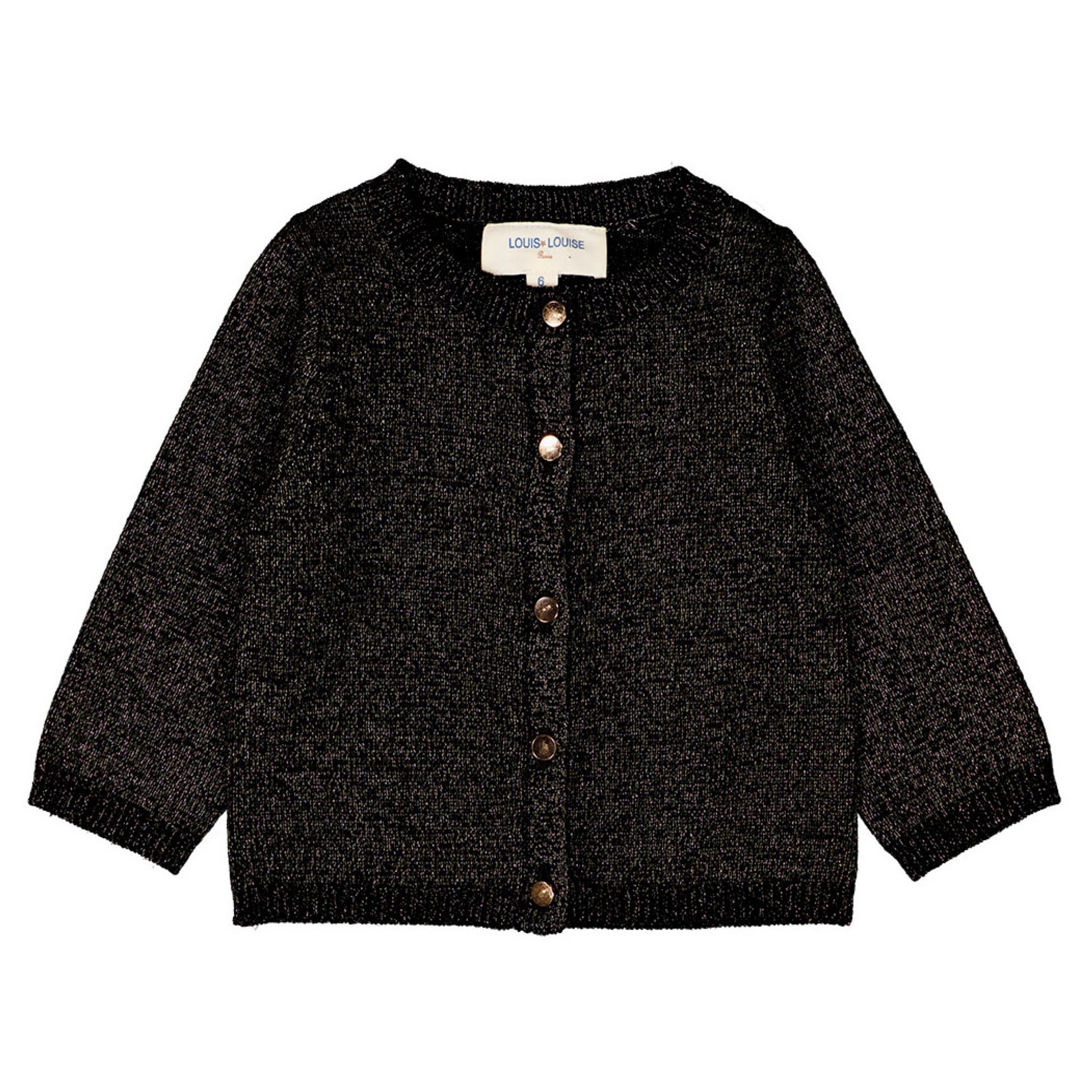 Kids Black Shiny Cardigan from Louis Louise