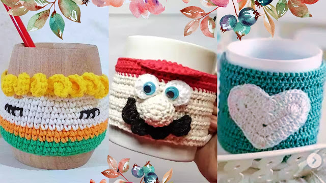 3 Divertidas ideas para vestir tus tazas a crochet con tutoriales 🍵