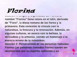 significado del nombre Florina