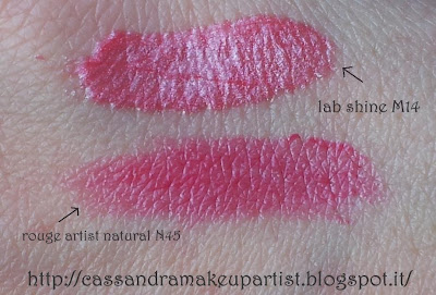 TECHNICOLOR - Make Up For Ever - Mufe - palette - Swatch - colori - lab shine m14 - rouge artist naturelle n45