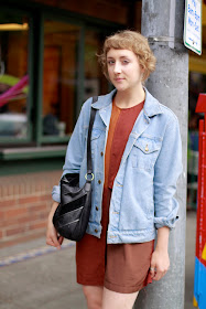 Color Blocking and light denim jacket Seattle Street Style It's My Darlin