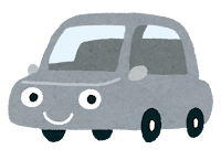 車のキャラクターのイラスト（グレー）