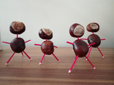 personnages réalisés avec des marrons bonhomme avec des marrons