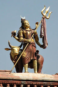 God Shiva metal sculpture in Basantapur, Nepal 