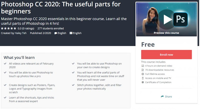 [100% Free] Photoshop CC 2020: The useful parts for beginners