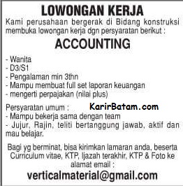 Lowongan Kerja PT. Vertical Material