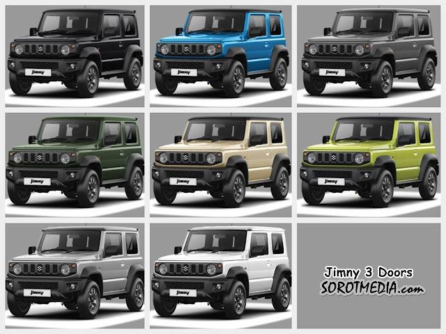 Jadi Buruan, Ini Warna dan Spesifikasi Suzuki Jimny 3 Pintu dan 5 Pintu model 2024