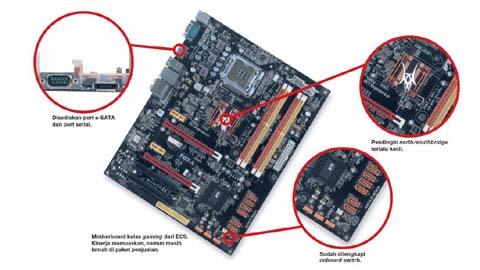 Kembali  ECS dengan produk yang memiliki seri yang disebut Black Series Spesifikasi Motherboard ECS P45T-A, Motherboard Intel Socket LGA 775 
