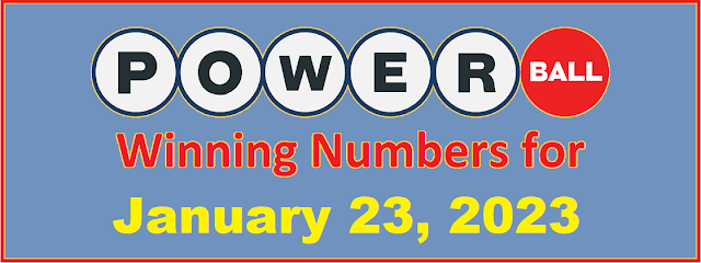 PowerBall Winning Numbers for Monday, January 23, 2023