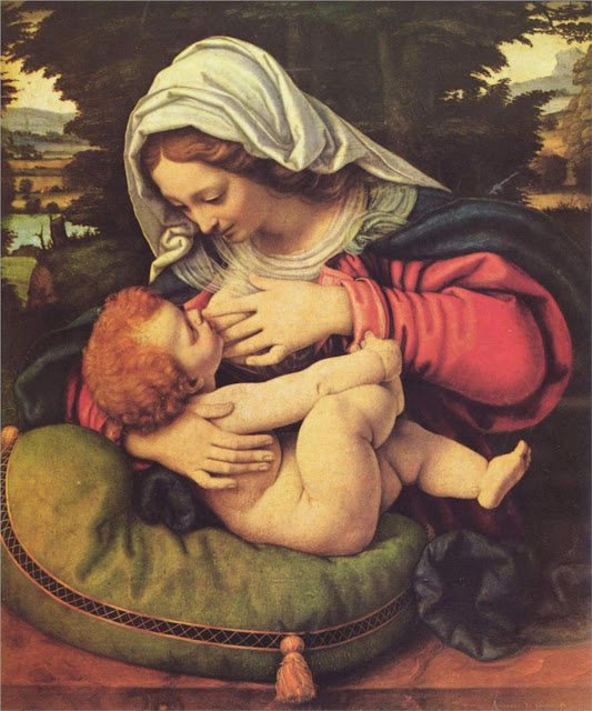 The Virgin of the Green Cushion, 1510,Andrea Solario