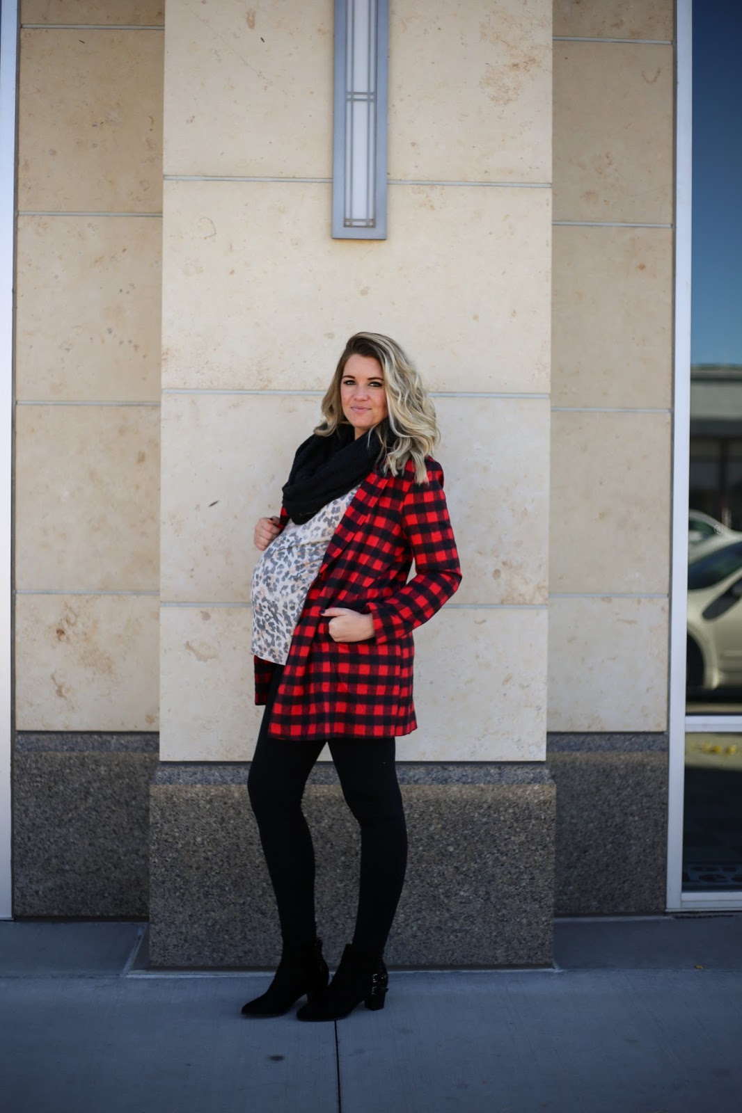 Plaid Coat, Leopard Print, Utah Fashion Blogger
