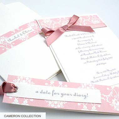 pink mordern wedding invitations