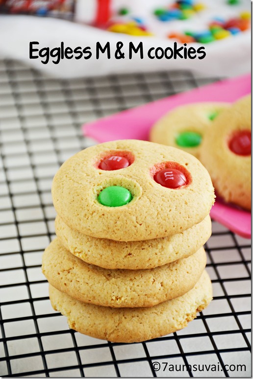 Eggless M & M cookies 