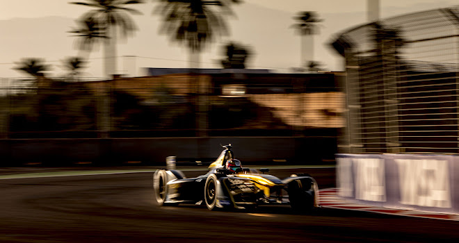 Marrakech ePrix at sunset