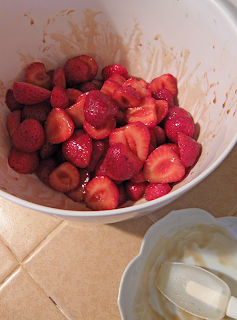 Bowl of Strawberries Dressed with Sauce