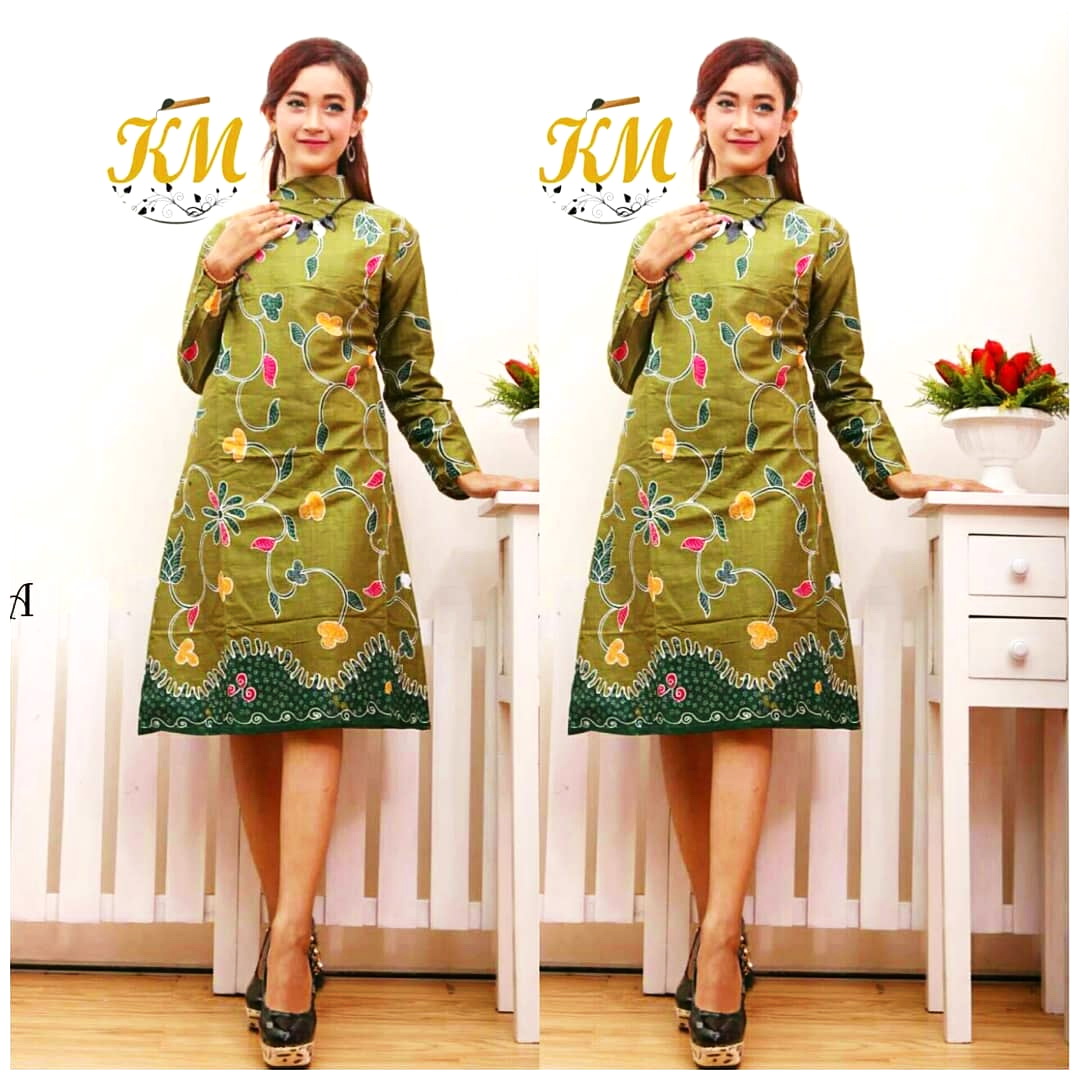  Contoh  Baju  Batik  Wanita Modern Model  Dress  Batik  Terbaru  2019