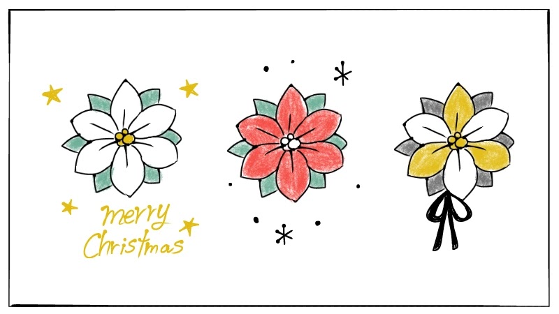 簡単なポインセチアのイラストの描き方 遠北ほのかのイラストサイト 簡単なポインセチアのイラストの描き方 遠北ほのかのイラストサイト