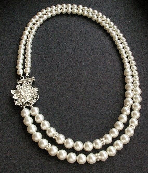 Vintage Style Bridal Jewelry Wedding Necklace Pearl