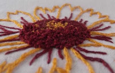 Stitching, embroidery, flower, sunset flower
