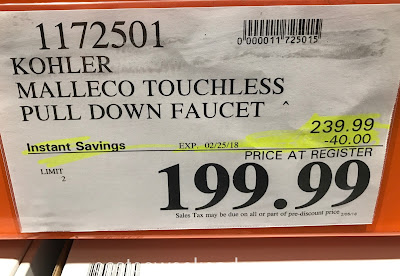 Deal for the Kohler Malleco Touchless Pull Down Kitchen Faucet at Costco