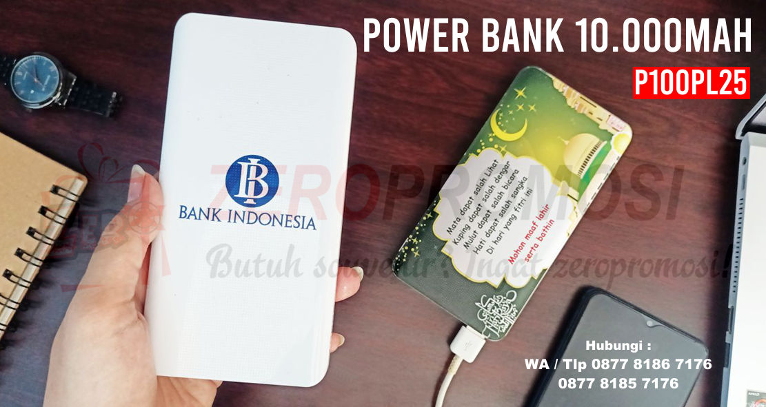 Barang Promosi Power Bank 10.000mAh, P100PL25, Power Bank Arden