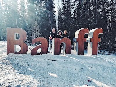 The Banff Sign as you exit the town of Banff 