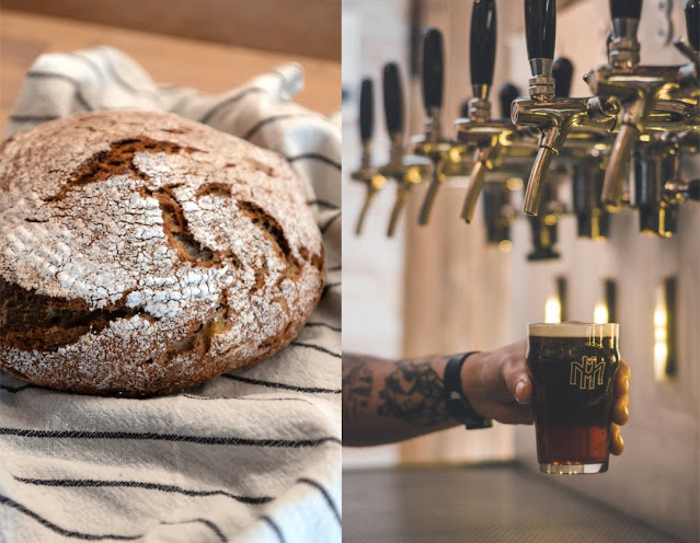 Brauhausbrot mit Bier und Kartoffeln