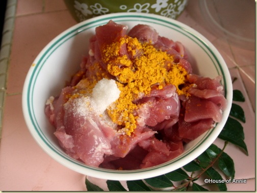 marinating pork in turmeric
