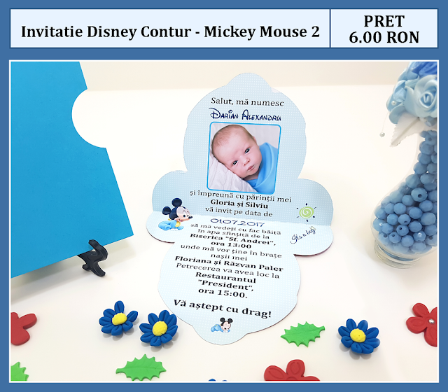 invitatii botez contur Mickey Mouse 2