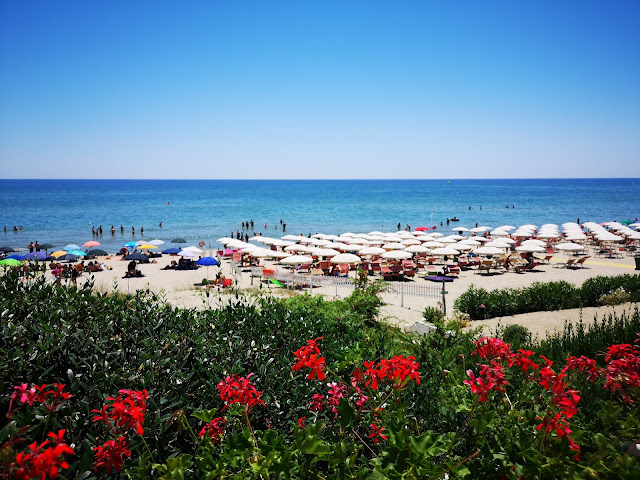 Spiaggia con ombrelloni