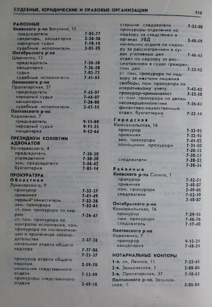 Телефонный справочник Полтава 1979