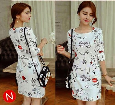 Jual Atasan Dress White Lips - 12204