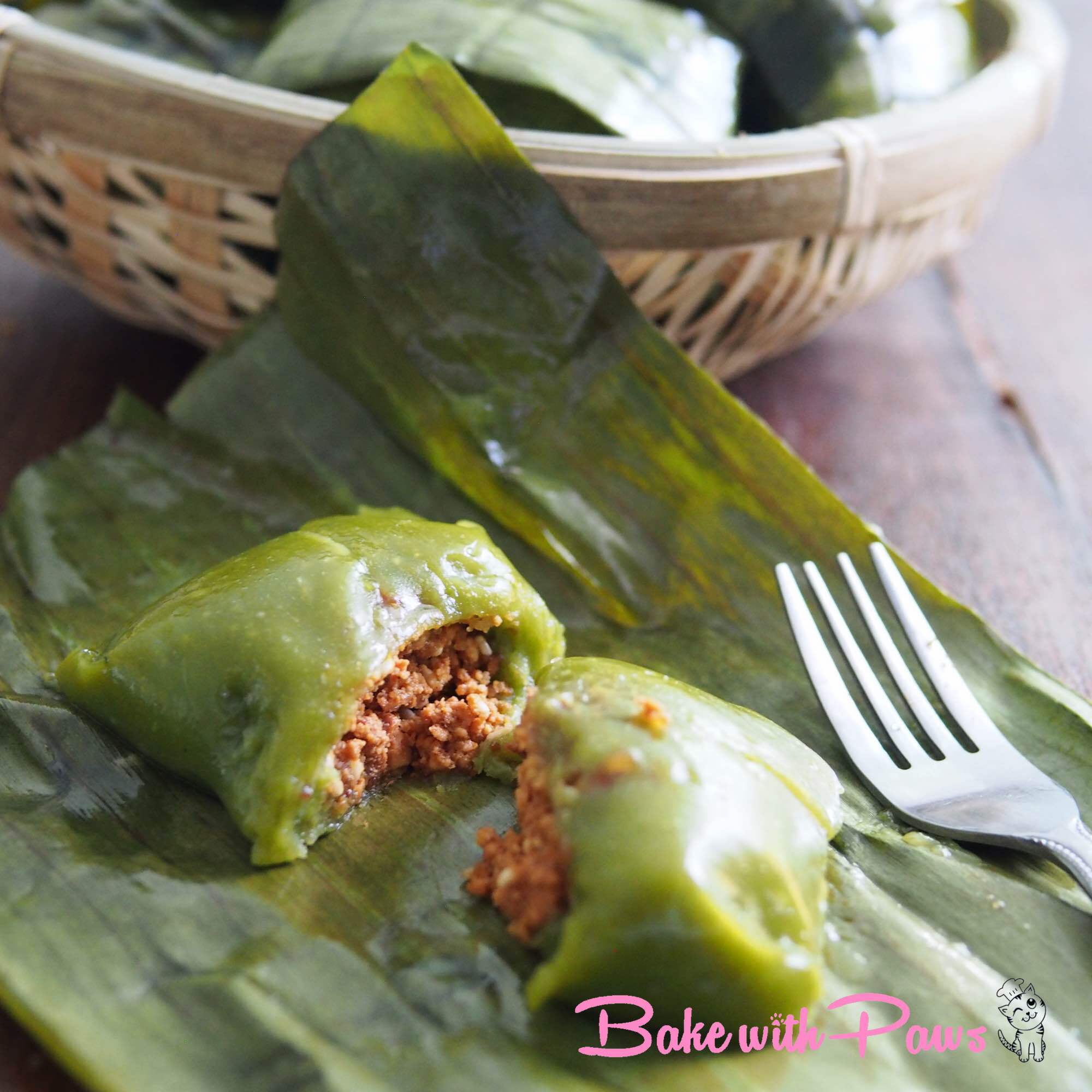 Kuih Koci Pandan Peanut Filling Bake With Paws