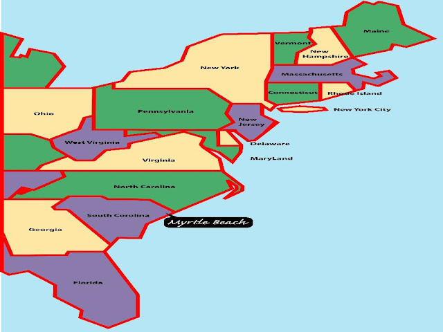 Map Of Eastern United States Coast