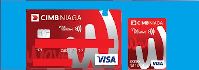 Design kartu kredit wave n go plastik dan stiker cimb niaga