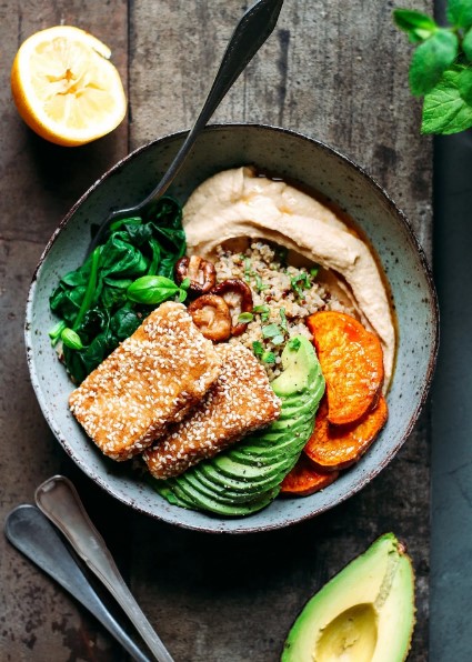 Sesame Crusted Hoisin Tofu Buddha Bowls