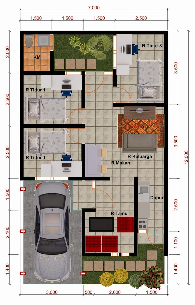 Konsep Populer 33+ Denah Rumah 2 Lantai 6x12