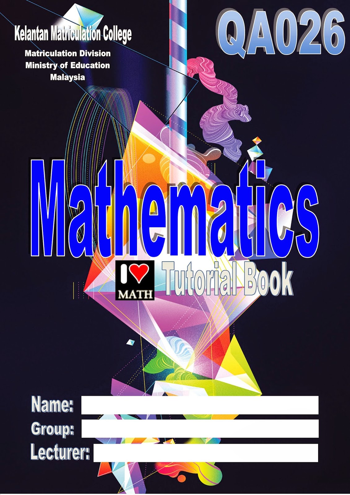 TEMANSTUDY: Contoh Rekaan Kulit Buku Tutorial Matematik 