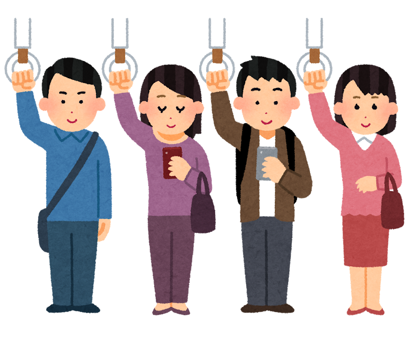 つり革につかまって立つ人のイラスト かわいいフリー素材集 いらすとや