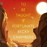 To Be Taught, If Fortunate audiobook cover: a rocky landscape with a red sky.