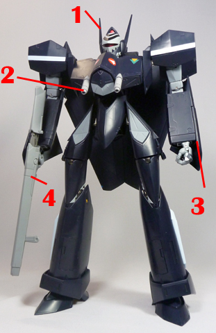 Macross 7 VF-17D Nightmare Armament weapon position