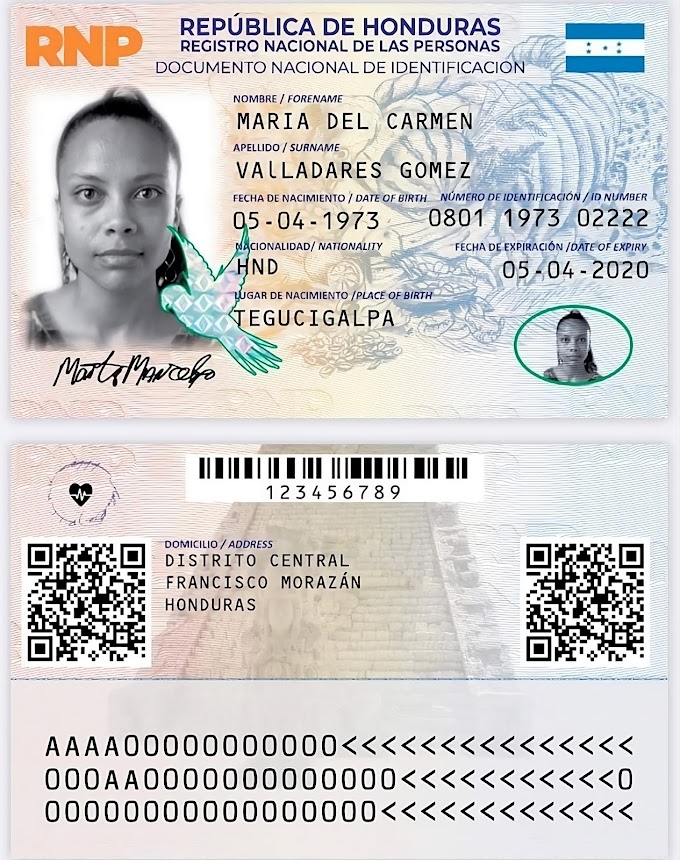 Tarjeta de Identidad Honduras 