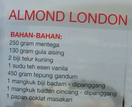 Resepililymaria (I): ALMOND LONDON