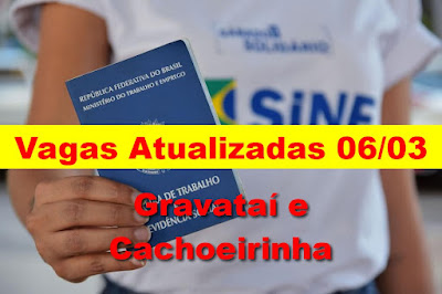 Vagas atualizadas do Sine de Cachoeirinha e Gravataí (06/03)