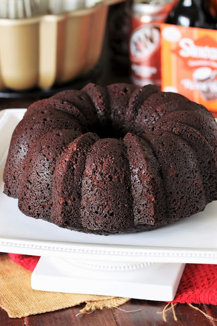 Baked Chocolate Root Beer Bundt Cake Before Drizzled with Glaze Image