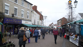 Shoppers visiting February stalls on Brigg Farmers' Market - see Nigel Fisher's Brigg Blog