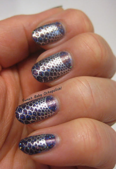 Stamping nail art over Polished For Days Aspen