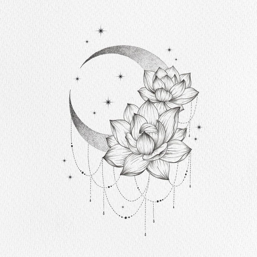 09-Lotus-flower-Fantasy-Drawings-Marina-Tim-www-designstack-co